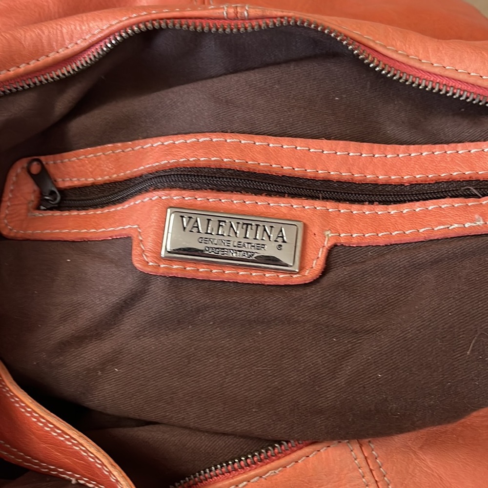 SOLD-NOT AVAILABLE Custom made in Italy! Coral leather hobo Valentina bag - Picture 5 of 13